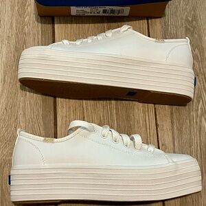 Keds Triple Up Women's White Platform Sneakers